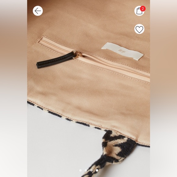 SOLD OUT H&M Jacquard Weave Houndstooth Handbag Tote. Black & White. NWT. - Picture 9 of 13